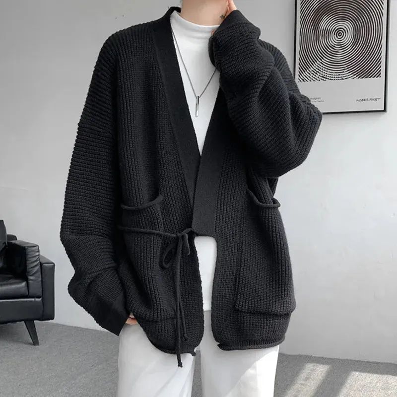 Wool Knitted V-neck Men's Cardigan