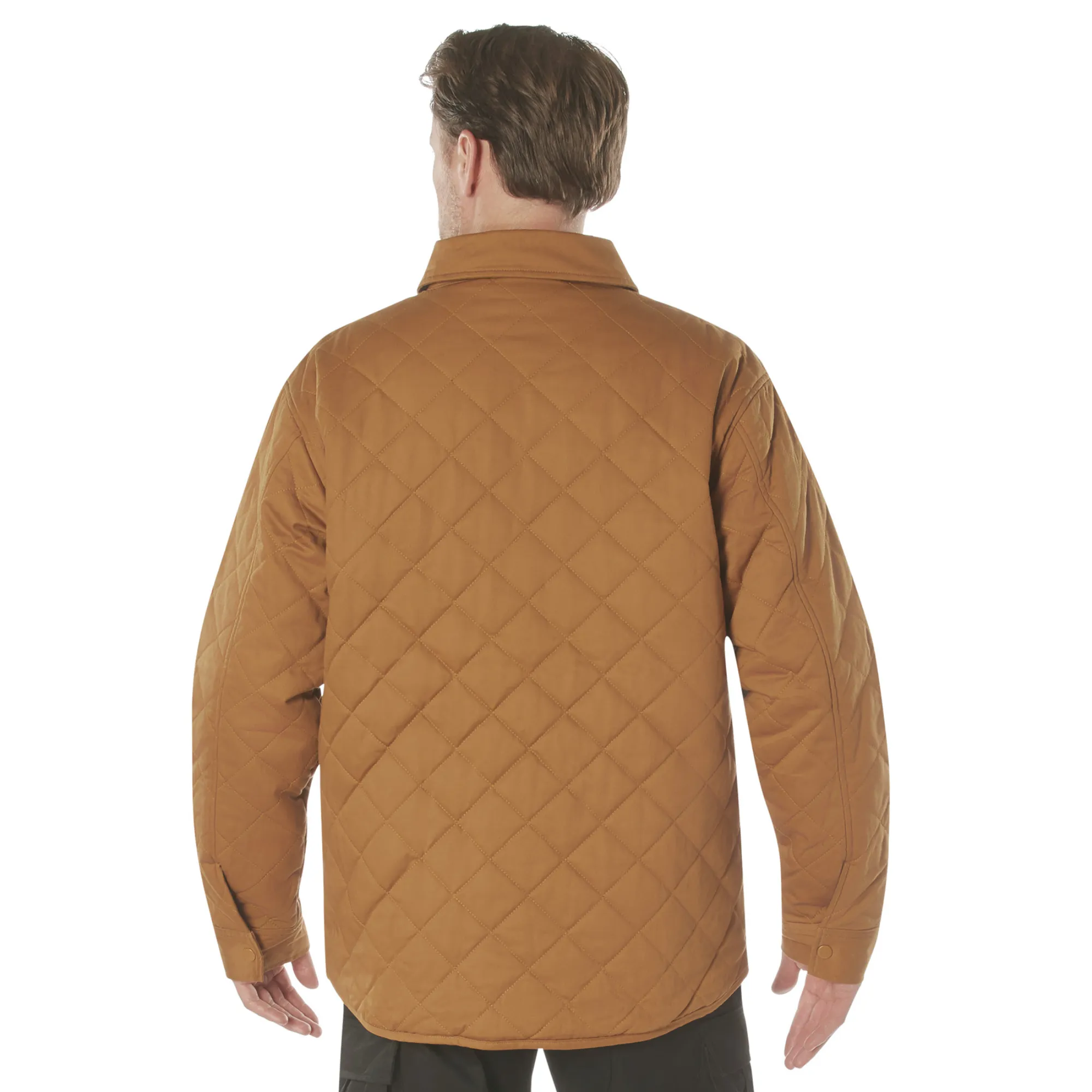 Work Brown - Diamond Quilted Cotton Jacket