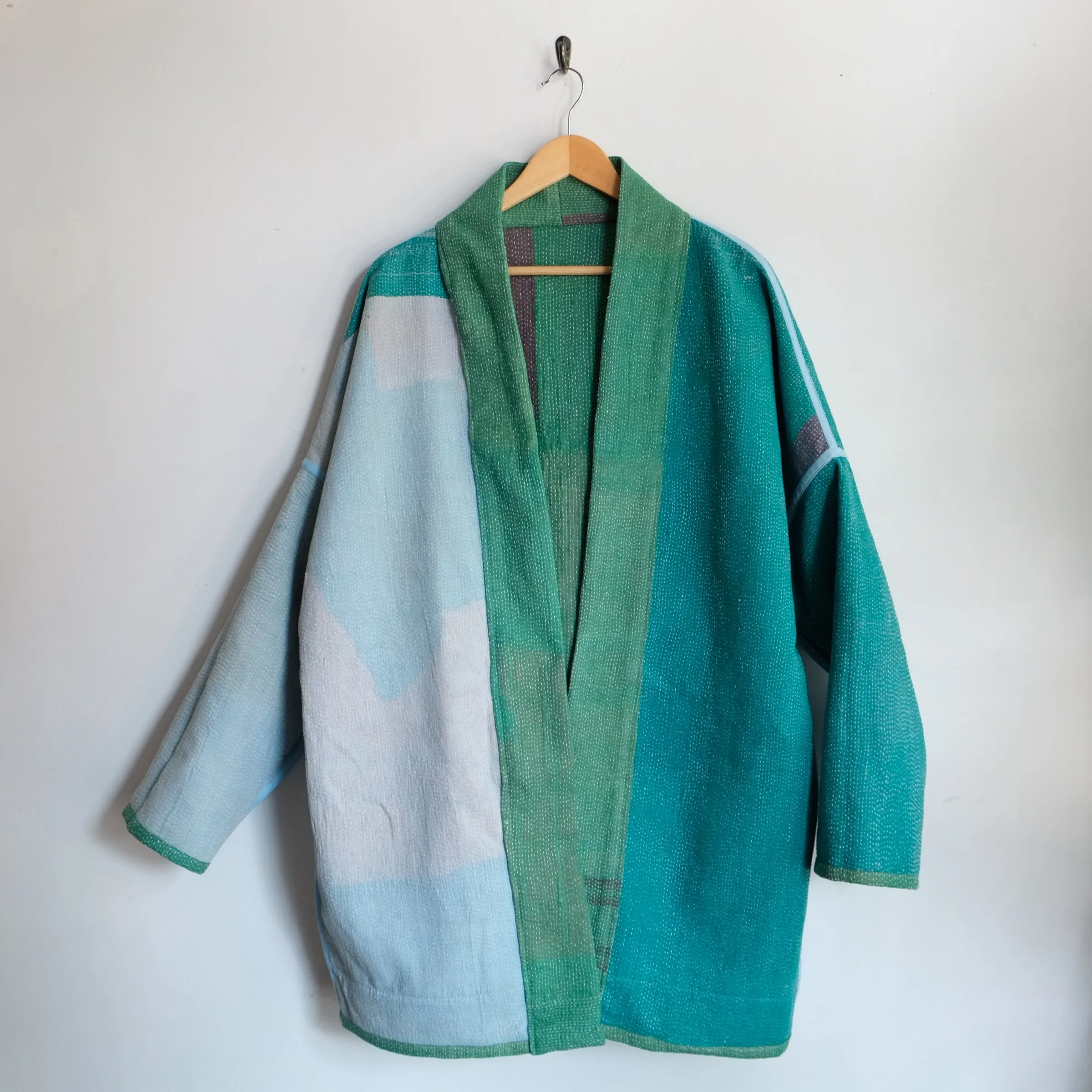 XL Green with Grey Blocks Anoushka Jacket LL163