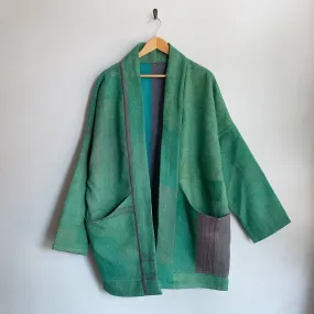 XL Green with Grey Blocks Anoushka Jacket LL163