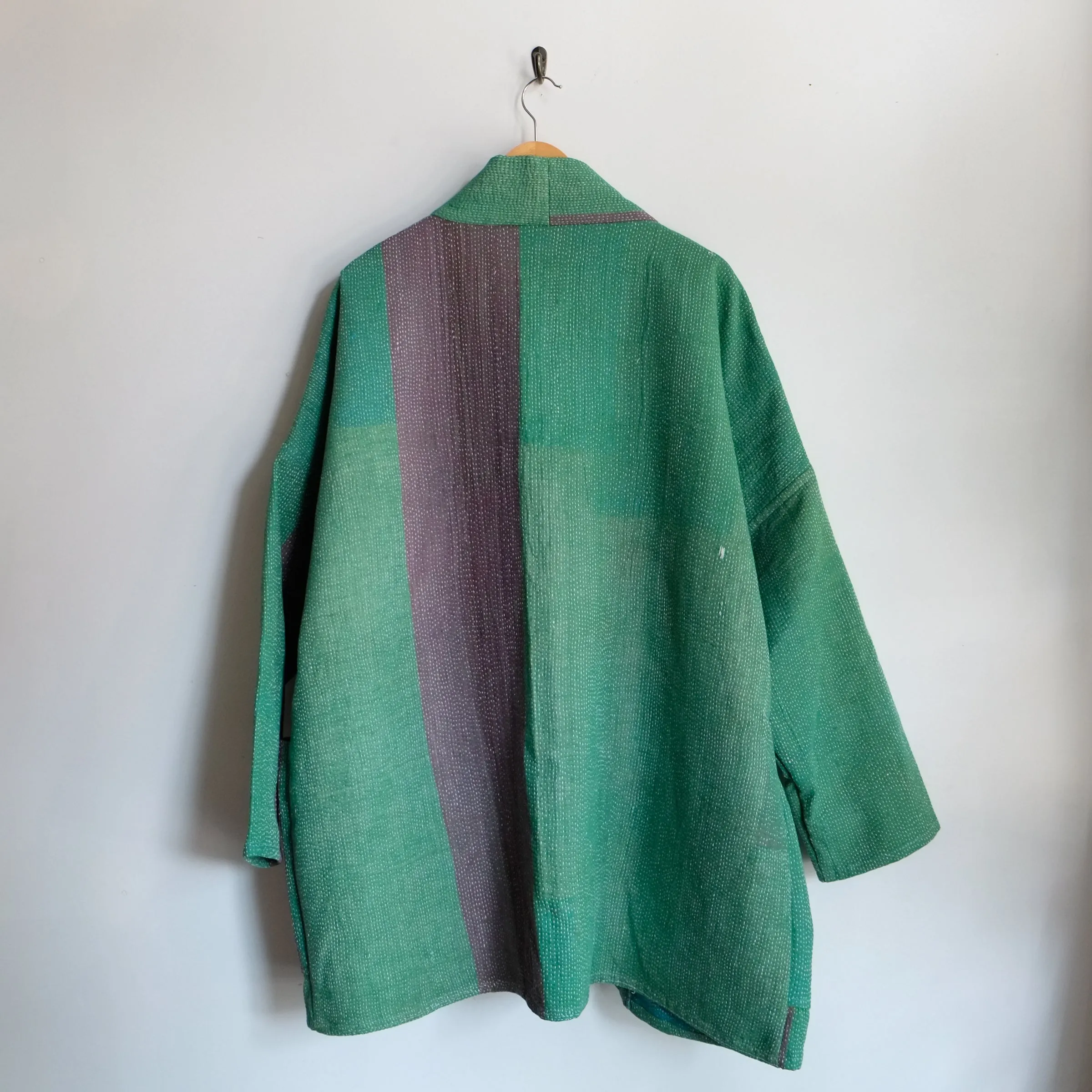 XL Green with Grey Blocks Anoushka Jacket LL163