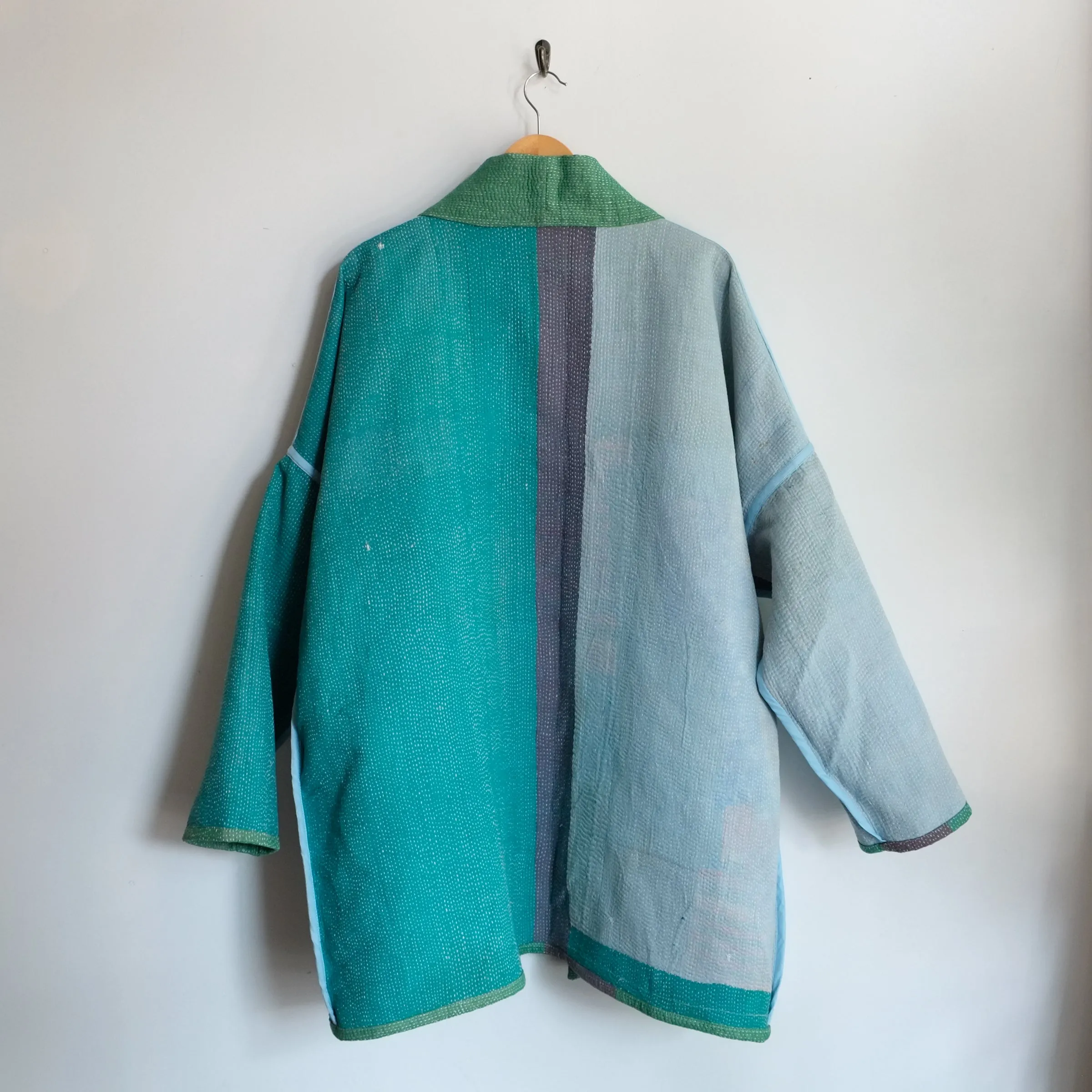 XL Green with Grey Blocks Anoushka Jacket LL163