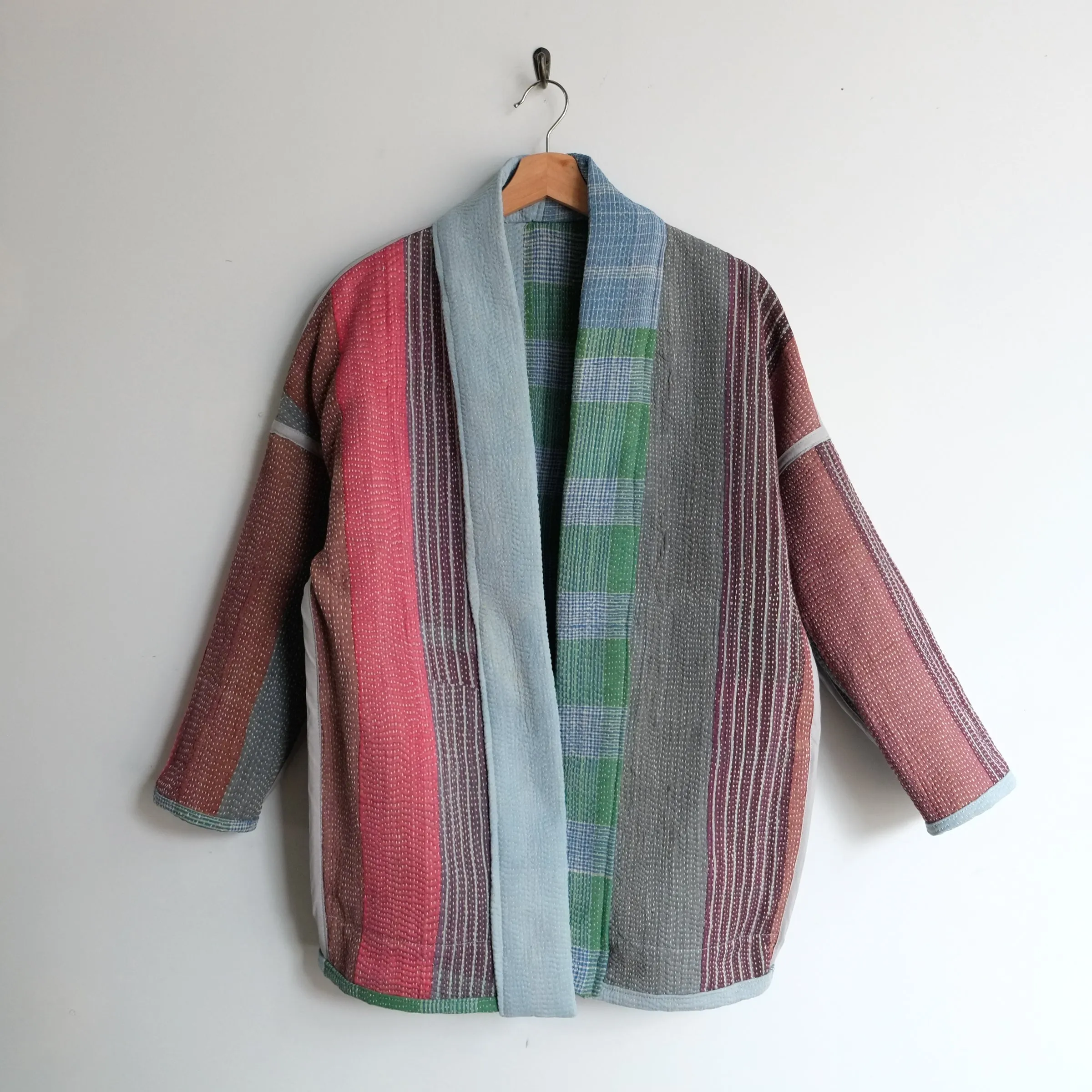 XXS Green and Light Blue Plaid Anoushka Jacket LL156